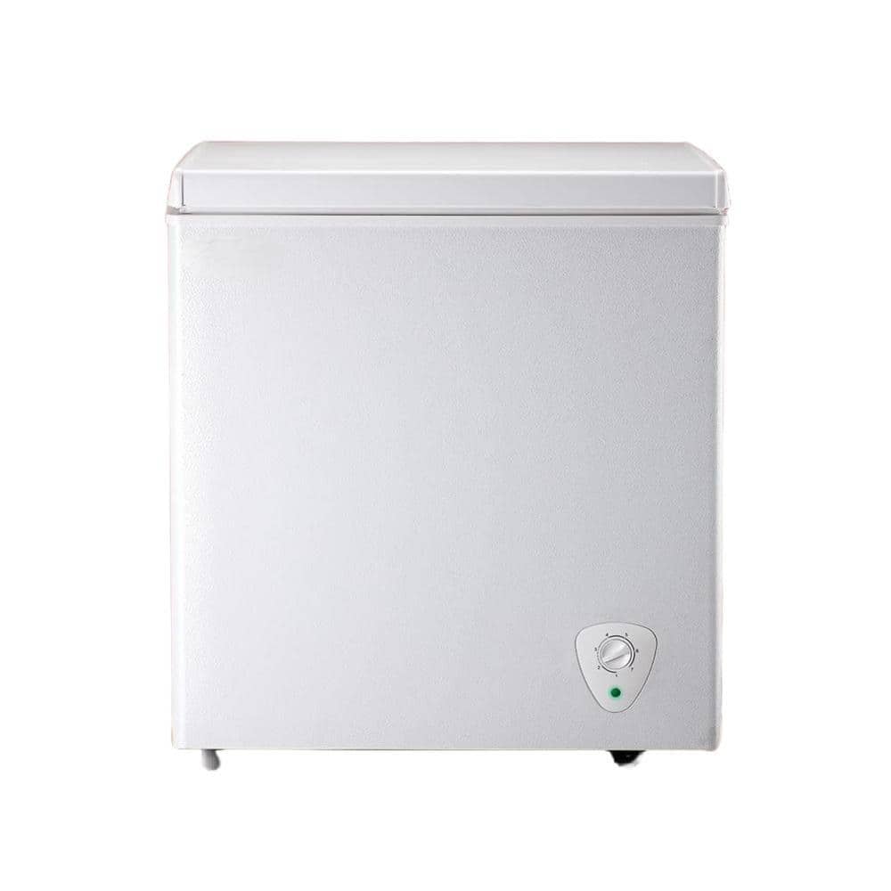 5.0 cu. ft. Manual Defrost Mini Upright Freezer in White with Adjustable 7 Thermostat and Removable Basket