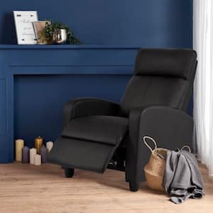 Carly Black Faux Leather Standard (No Motion) Recliner with Remote Control