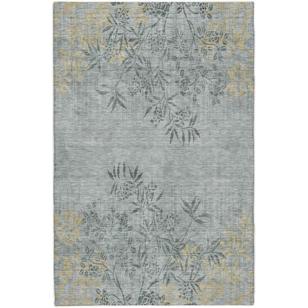 Dream Shag Premium Machine Washable Abstract ADS673 Gray 8 ft. x 10 ft. Area Rug