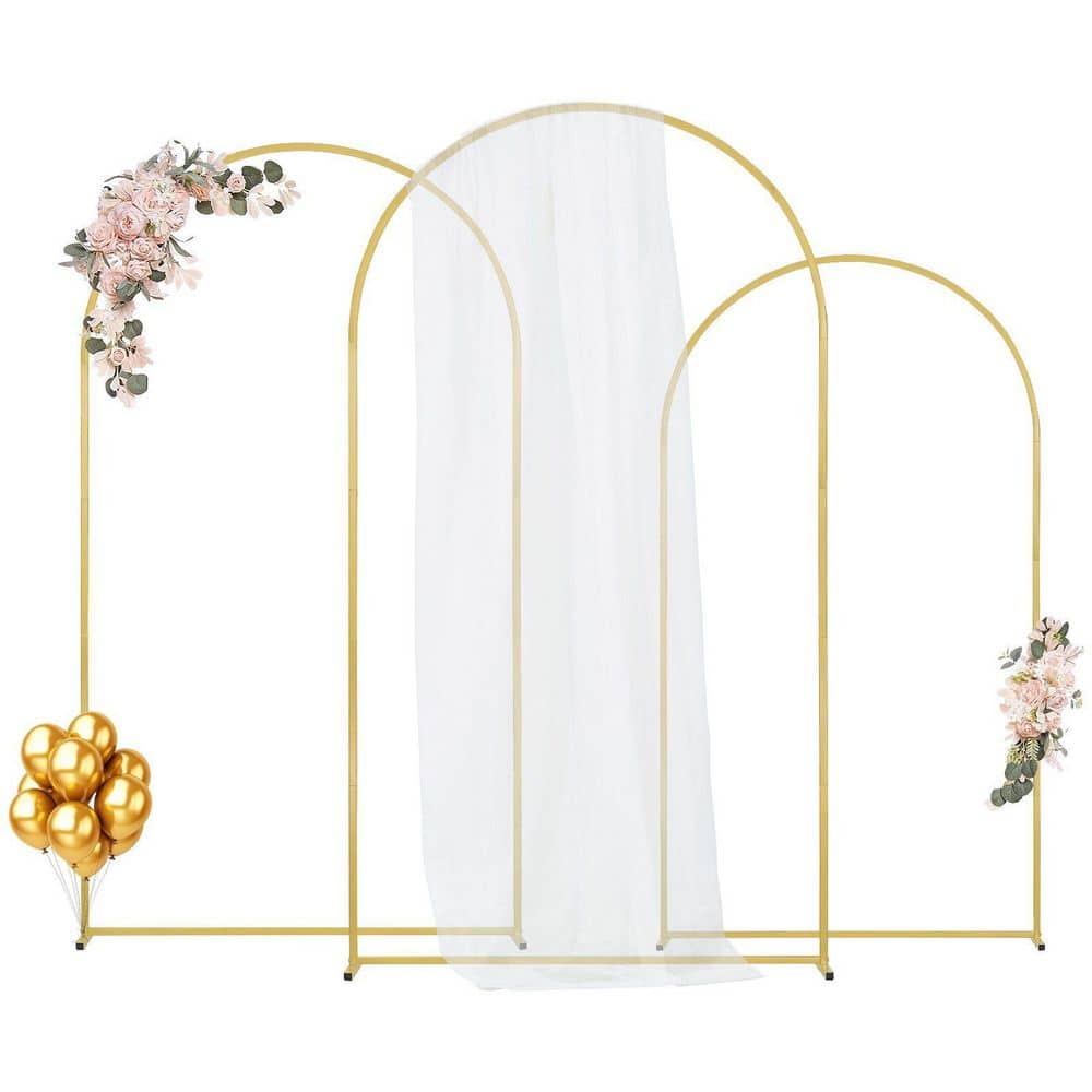(3-Pack) Gold Metal Arch Arbor Backdrop Stand with Case Connection for Wedding price history on PriceWatchPro