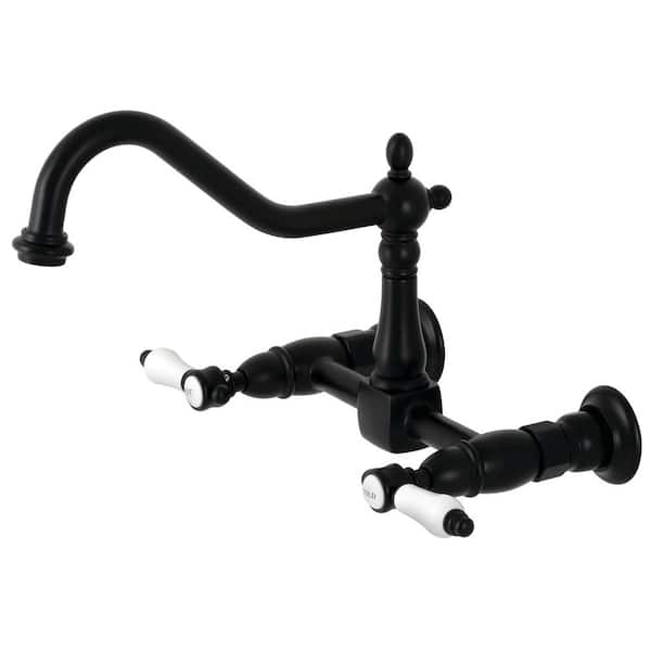 Bel-Air 2-Handle Wall-Mount Kitchen Faucet in Matte Black