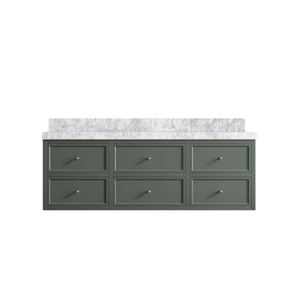 Roswell 60 in. W x 22 in. D x 36 in. H Single Sink Bath Vanity in Pewter Green with 2 in. Carrara Marble Top price history on PriceWatchPro