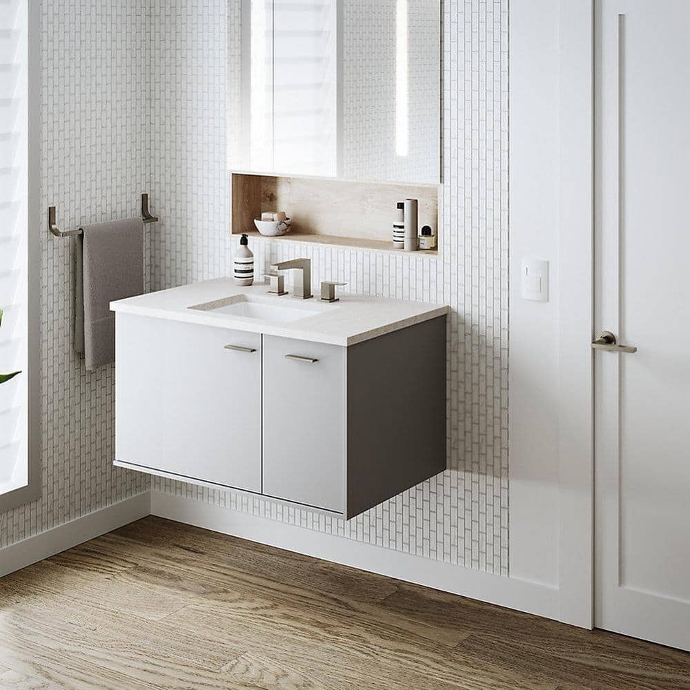 Verticyl 17" Ice Gray Ceramic Rectangular Undermount Bathroom Sink