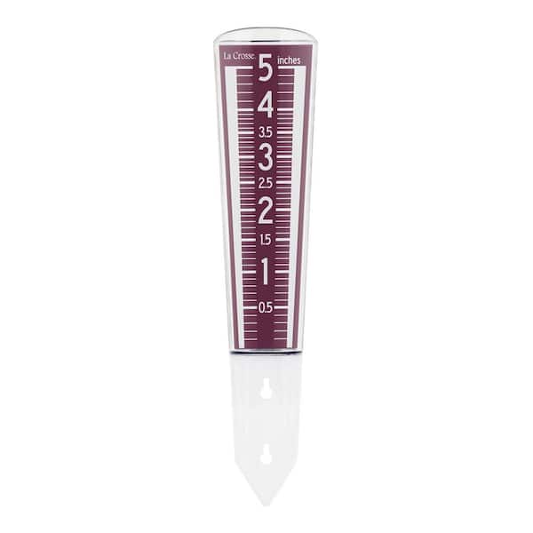 Large Magnifying Easy Read 5 in. Capacity Acrylic Rain Gauge in Burgundy