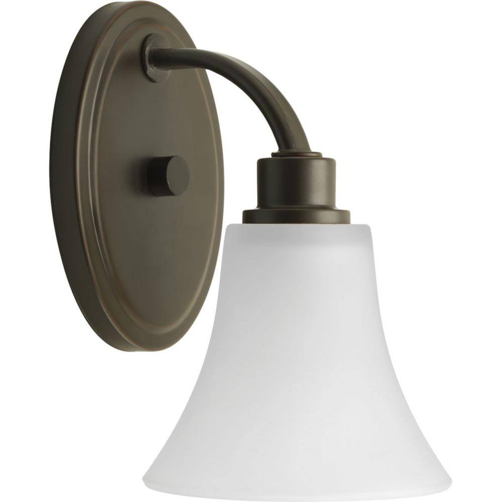 Antique Bronze 9.5" Bath Vanity Light with Etched Glass