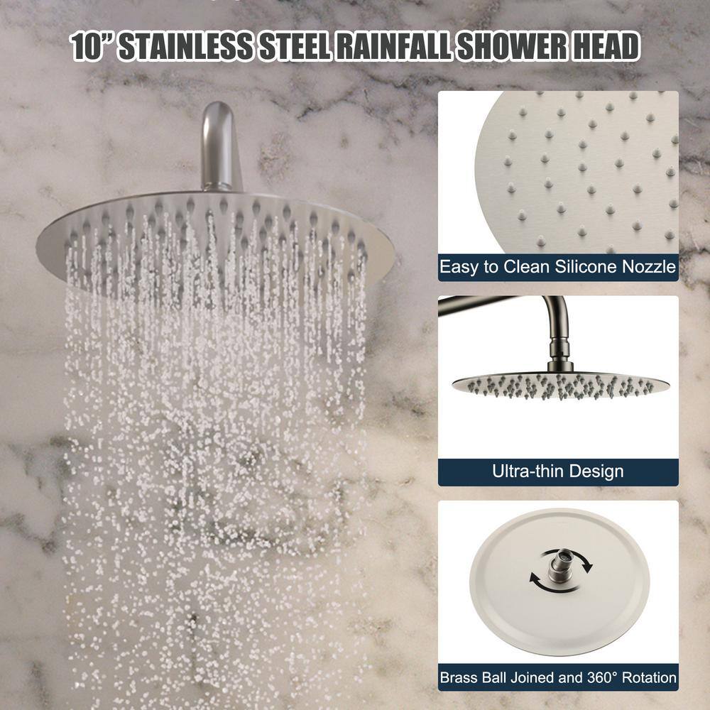 Brushed Nickel Dual Function Rain Shower System with Handheld