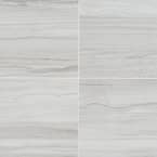 Saroshi Luminus White 11.81 in. x 23.62 in. Polished Porcelain Floor and Wall Tile (15.5 sq. ft./Case)
