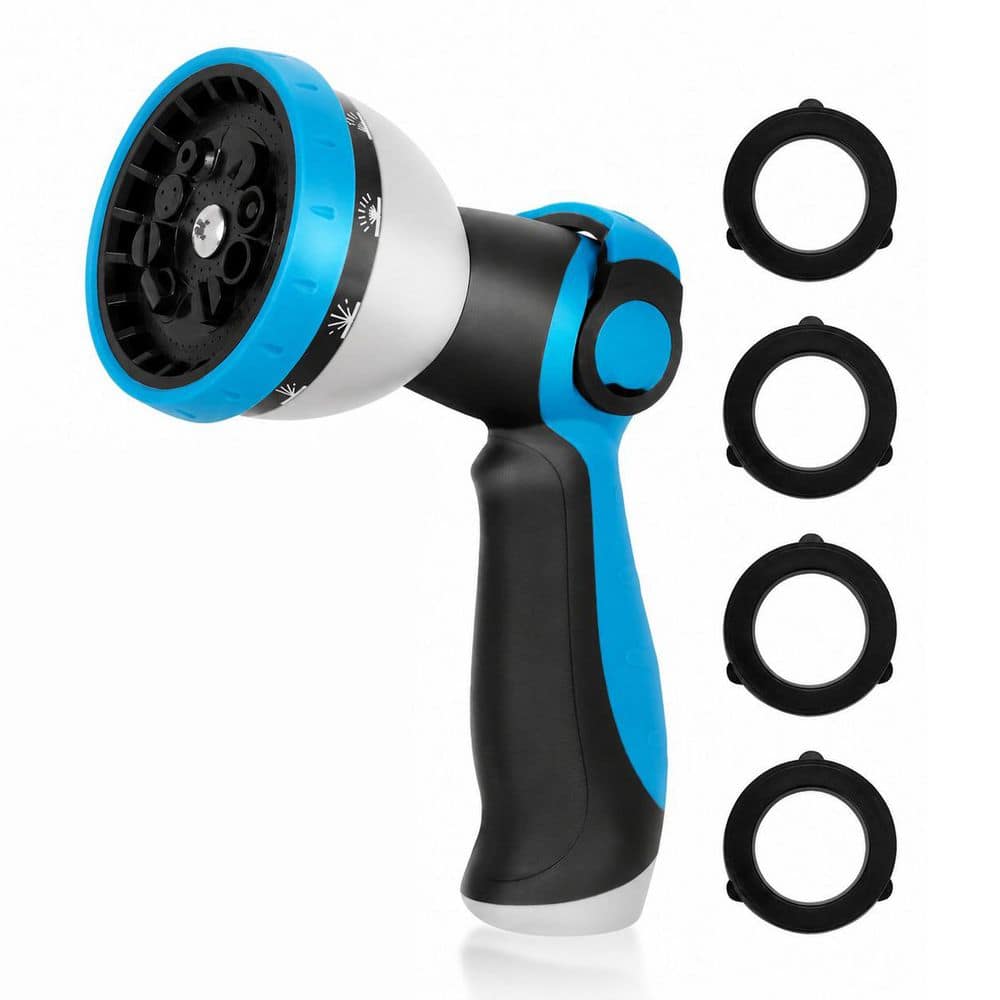 Blue 10 Pattern Adjustable Spray Hose Nozzle with Thumb Flow Control for Plants Watering, Car Washing, Window Cleaning price history on PriceWatchPro