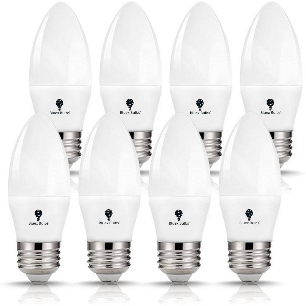 60-Watt Equivalent B11 E26 LED Light Bulb 2700K Warm White (8-Pack)