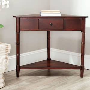 Gomez 34 in. 1-Drawer Red Wood Console Table
