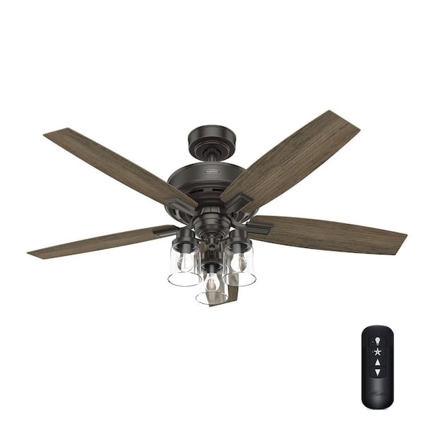 Hunter Ananova 52 in. Indoor Noble Bronze Smart Ceiling Fan with Light Kit and Remote Included