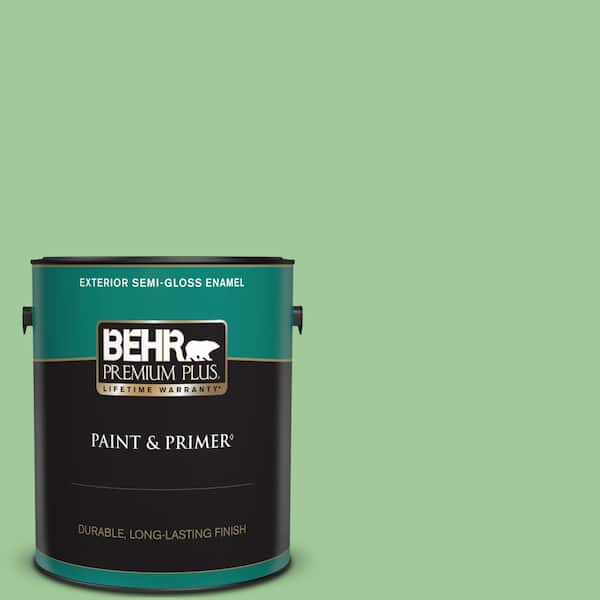 BEHR PREMIUM PLUS 1 gal. #M390-4 Gingko Semi-Gloss Enamel Exterior Paint & Primer