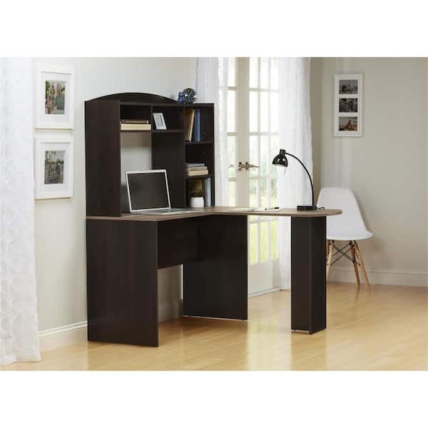 l shaped desk with hutch espresso