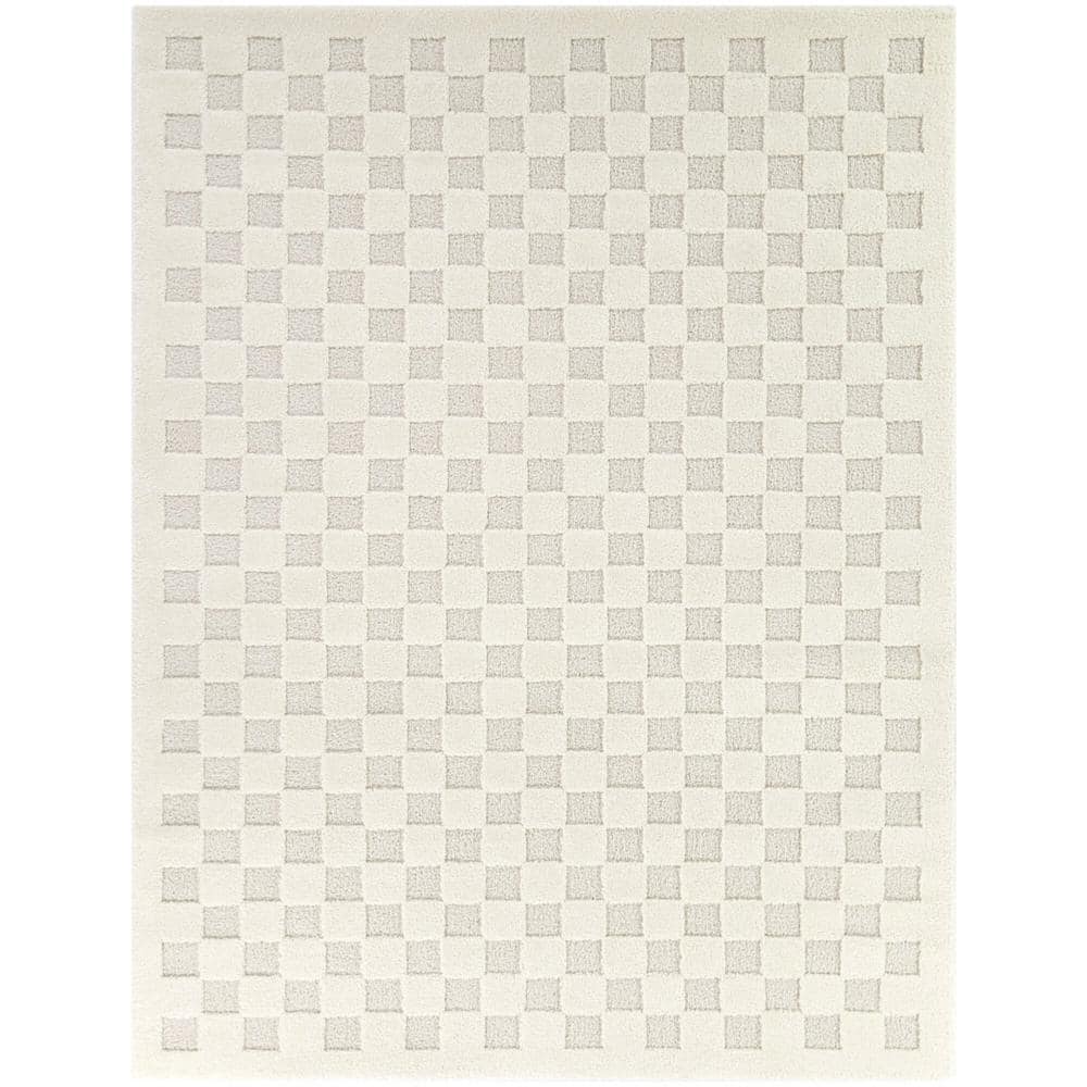 Coveney Cream 8 ft. x 10 ft. Checkered Area Rug price history on PriceWatchPro