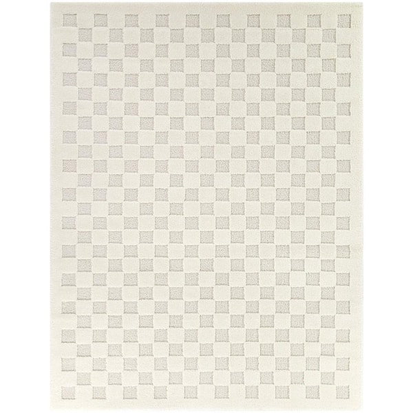 Coveney Cream 8 ft. x 10 ft. Checkered Area Rug