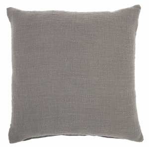 Jordan Grey Geometric Cotton 18 in. X 18 in. Throw Pillow