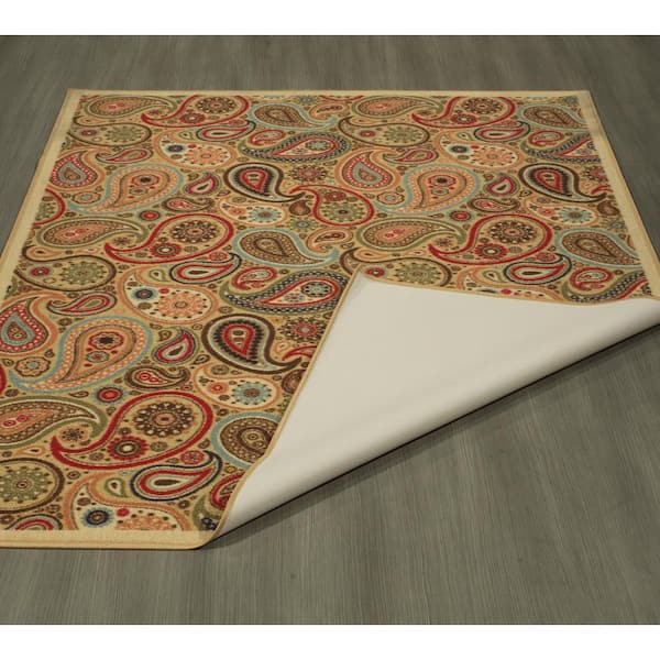 Paisley Design Multi-color Area Rug and Runners Non-Slip/ No Skid