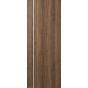 Optima 2V 24 in. x 80 in. No Bore Solid Composite Core Pecan Nutwood Wood Interior Door Slab