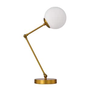 20 in. 1-Light Yori Aged Brass Finish Indoor Table Lamp