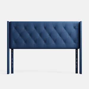 Bella Low Profile Navy Queen Wingback Headboard