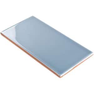 Magnitude Blue 4 in. x 8 in. Polished Ceramic Subway Wall Tile Sample