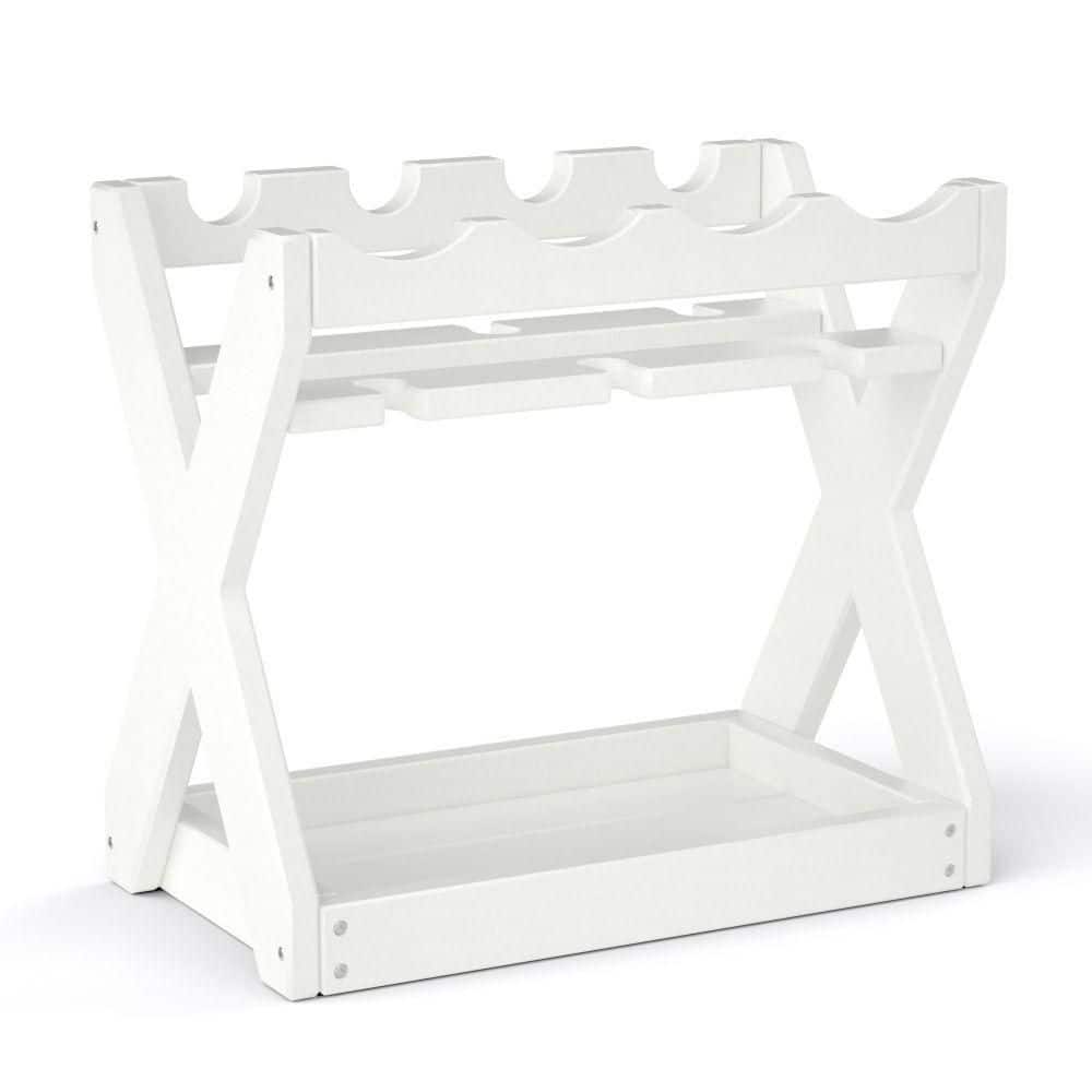 EPOWP 4Bottle White HDPE Tabletop Wine Rack with Bottle Holder LX
