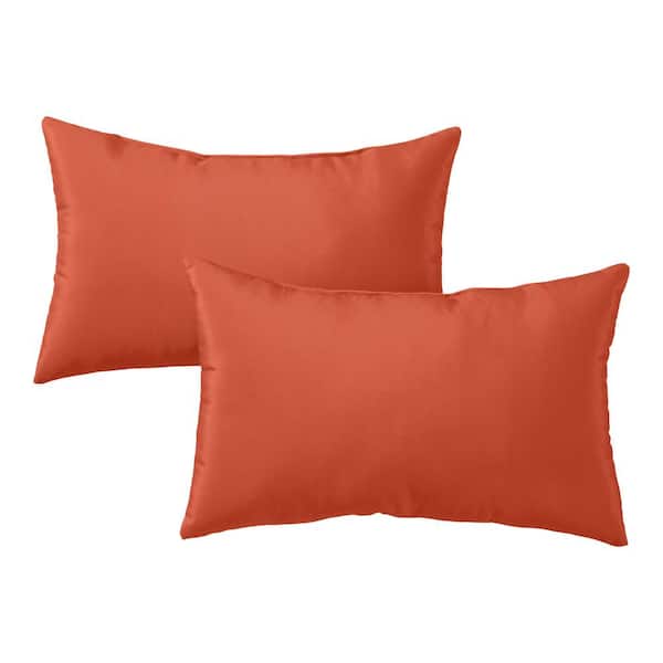 Greendale Home Fashions Rust Lumbar Outdoor Throw Pillow (2-Pack)