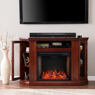 Denton Alexa Enabled 48 in. Electric Smart Fireplace in Cherry
