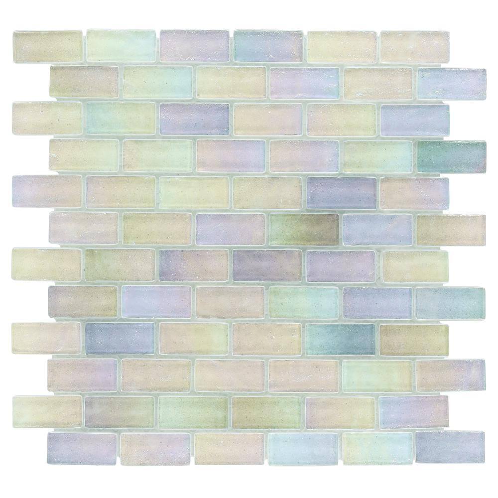 Shallows Iridescent White Glass Mosaic Wall Tile