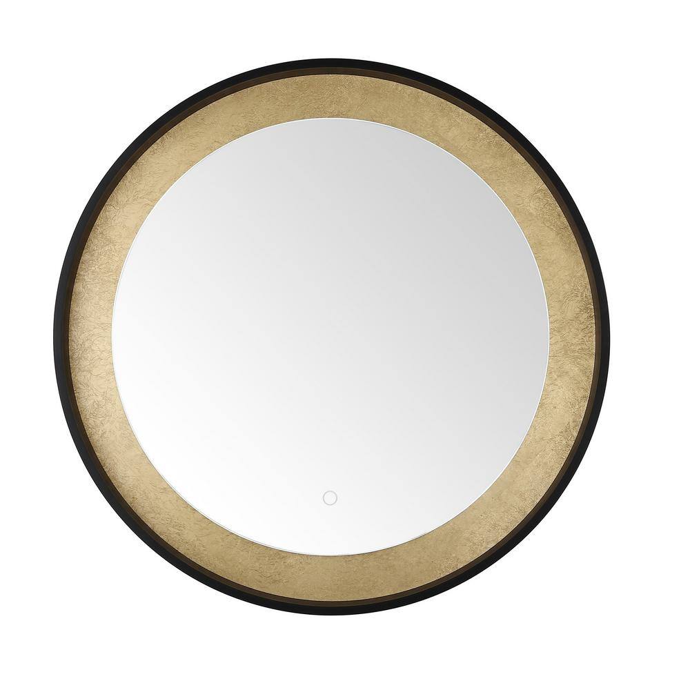 Erdem 30" Round Vanity Mirror with Silver and Gold LED Lighting