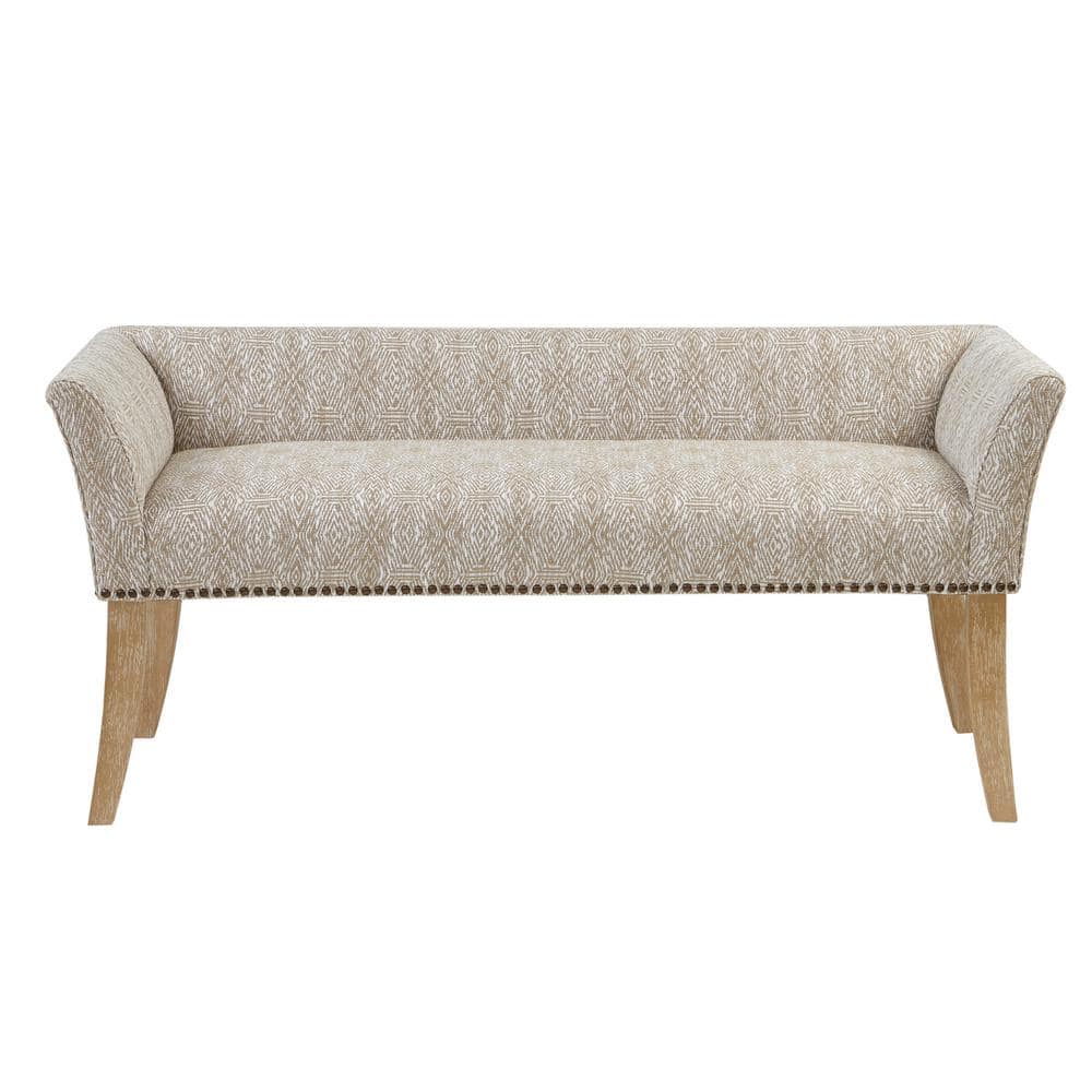 Madison Park Antonio Taupe Multi Flared Arms Accent Bench 23 in. H x 49 ...