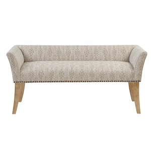 Antonio Taupe Multi Flared Arms Accent Bench 23 in. H x 49.5 in. W x 19.25 in. D