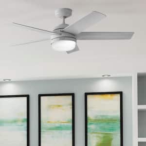 Yuma 52 in. Indoor/Outdoor Dove Grey Ceiling Fan with Remote and Light Kit