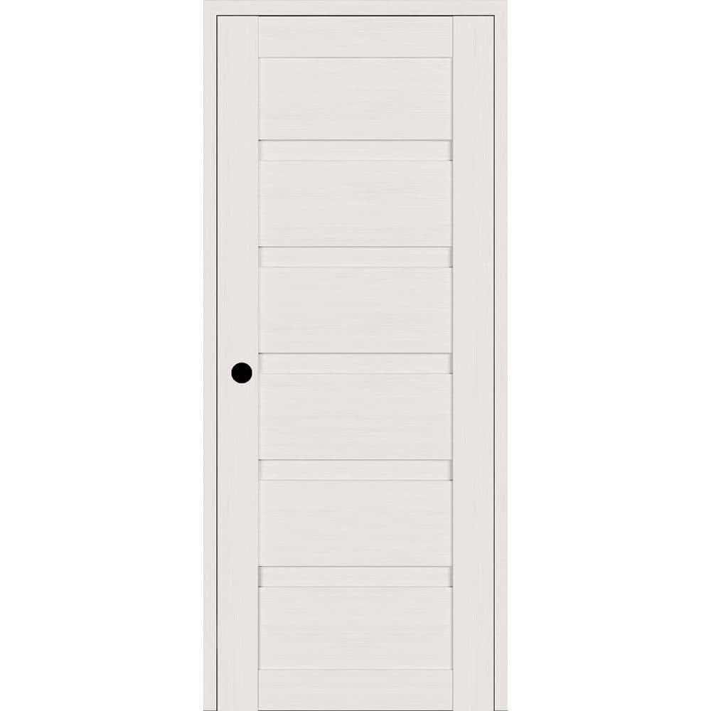 Louver DIY-FRIENDLY 36 in. x 79,375 in. Right-Hand Bianco Noble Wood Composite Single Swing Interior Door price history on PriceWatchPro