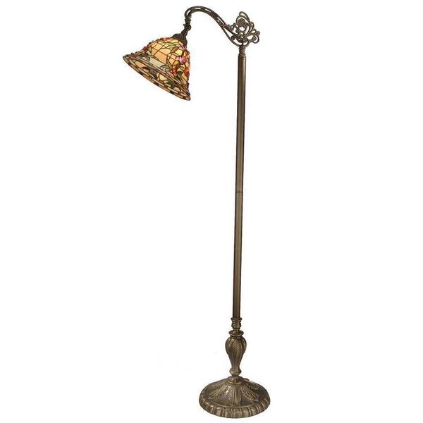 Dale Tiffany Bochner Downbridge 64 in. Antique Brass Floor Lamp