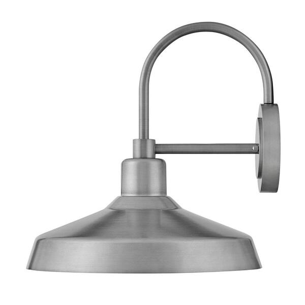 HINKLEY - Forge 1-Light Antique Brushed Aluminum Hardwired Outdoor Wall Lantern Sconce