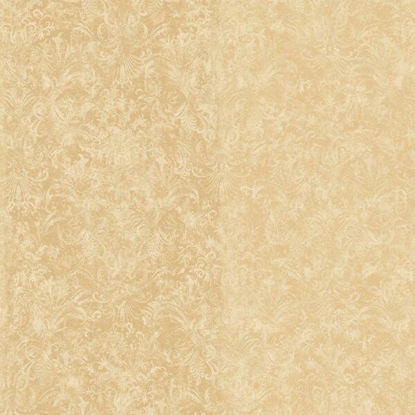The Wallpaper Company 56 sq. ft. Beige Striped Damask Wallpaper