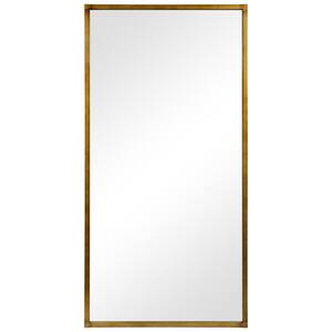 Brushed Gold Metal Framed Rectangular Wall Mirror, 80 in. x 40 in.