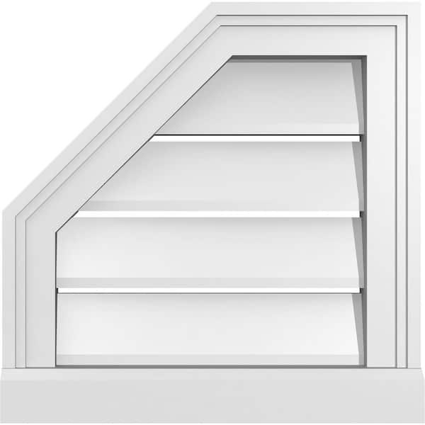 Ekena Millwork 16 in. x 16 in. Octagonal Surface Mount PVC Gable Vent: Functional with Brickmould Sill Frame