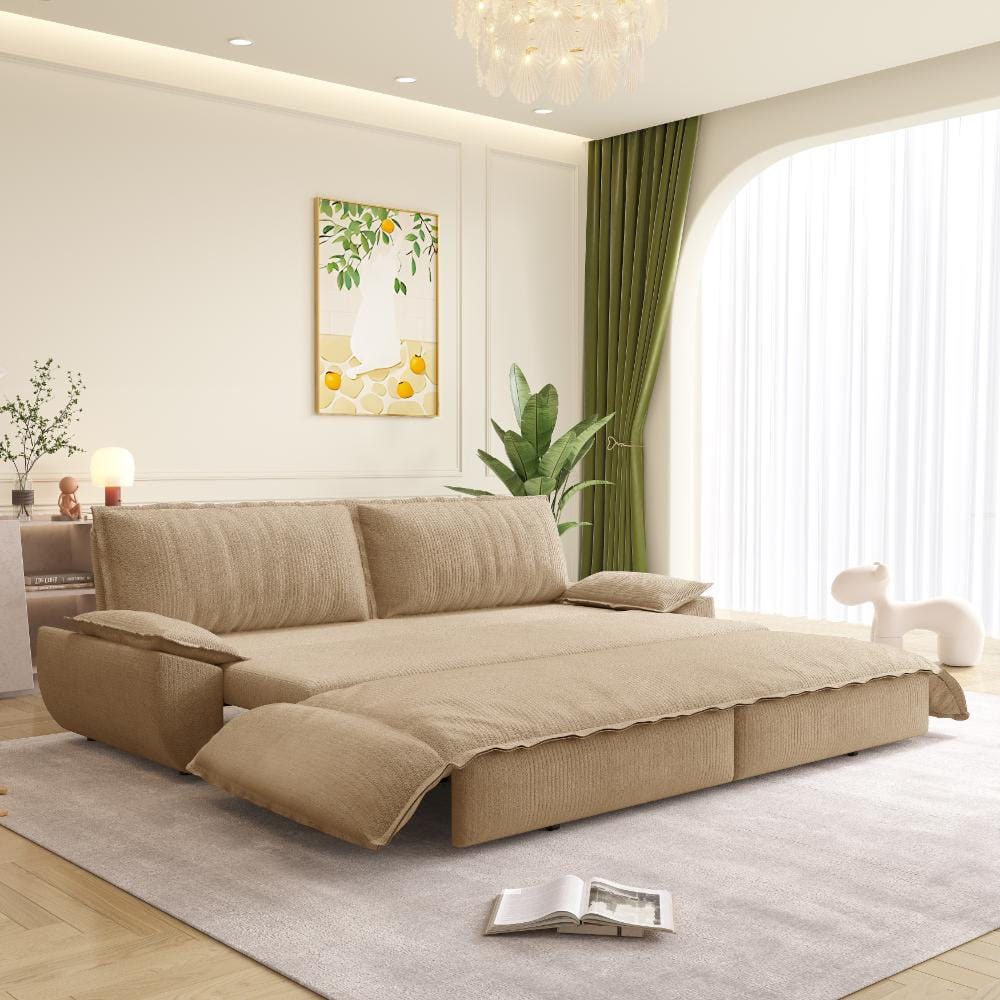 Camel 73.2 in. Queen Corduroy 3-in-1 Convertible Pull Out Sofa Bed price history on PriceWatchPro