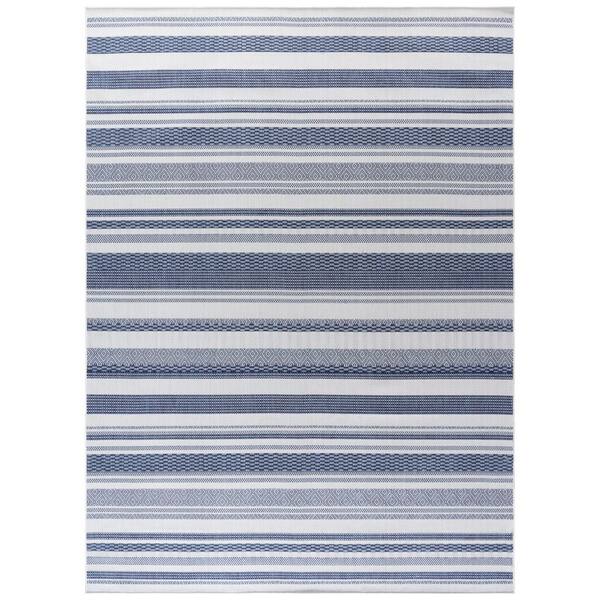 Beach House 9 ft. x 12 ft. Brown/Ivory Tribal Area Rug
