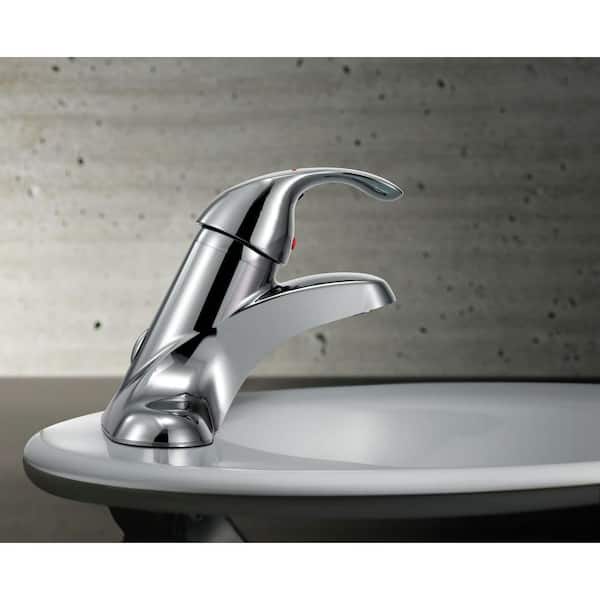 M-BITION Commercial 4 in. Centerset Single-Handle Low-Arc Bathroom Faucet in Chrome