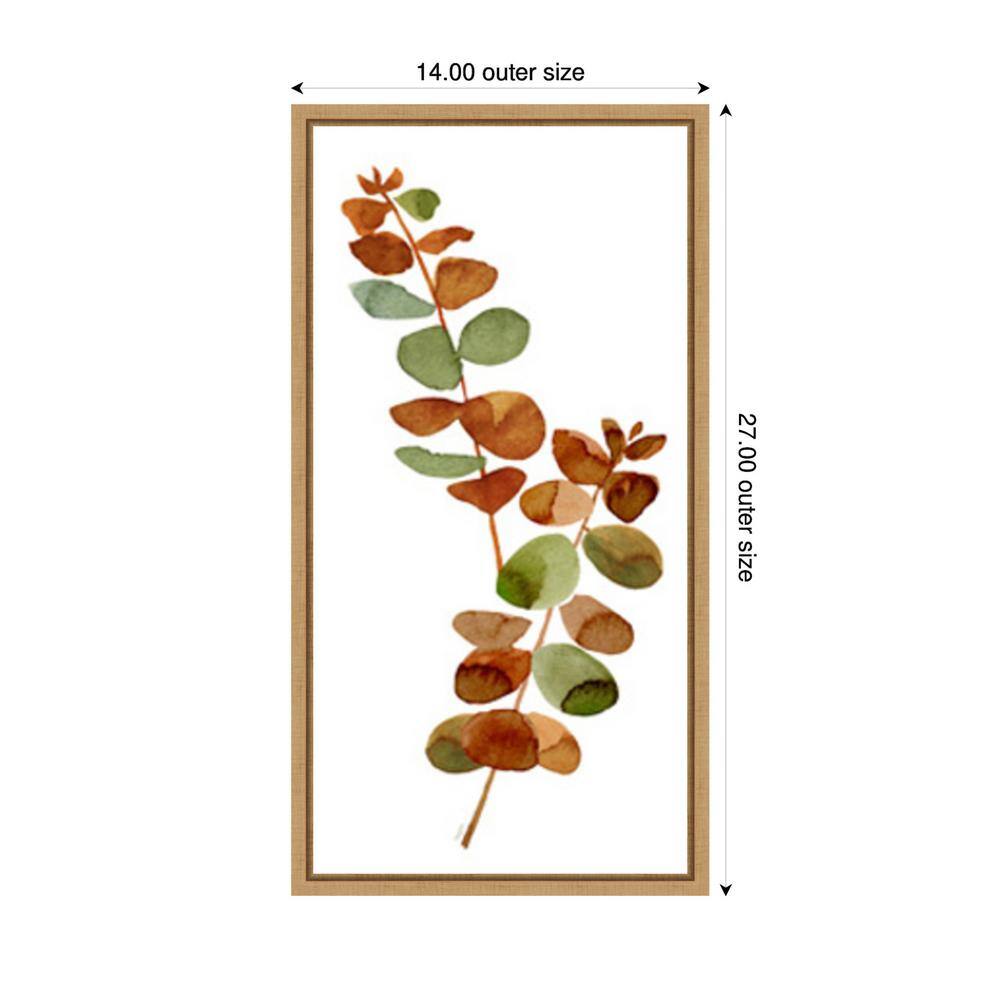 Fall Inspiration I Green and Brown Canvas Wall Art with Maple Frame