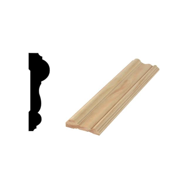 WM 298 11/16 in. x 2-1/2 in. x 96 in. Solid Pine Chair Rail Moulding