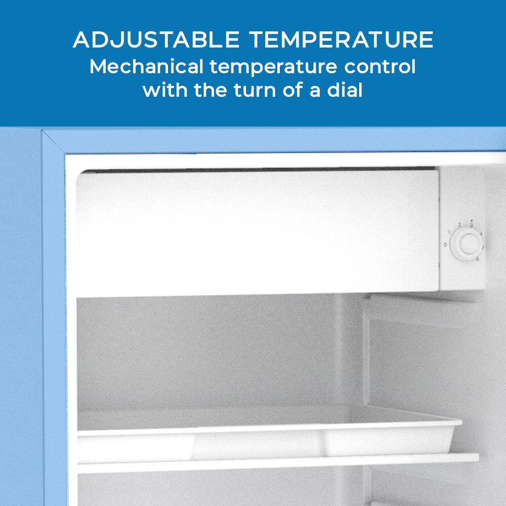 Robin's Egg Blue Compact Retro Mini Fridge with Glass Shelves