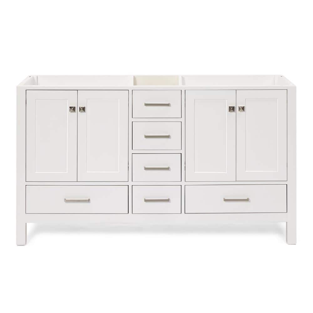 Cambridge 60" White Double Freestanding Vanity Cabinet