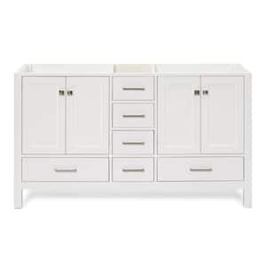 Cambridge 60 in. W x 21.5 in. D x 34.5 in. H Double Freestanding Bath Vanity Cabinet Only in White