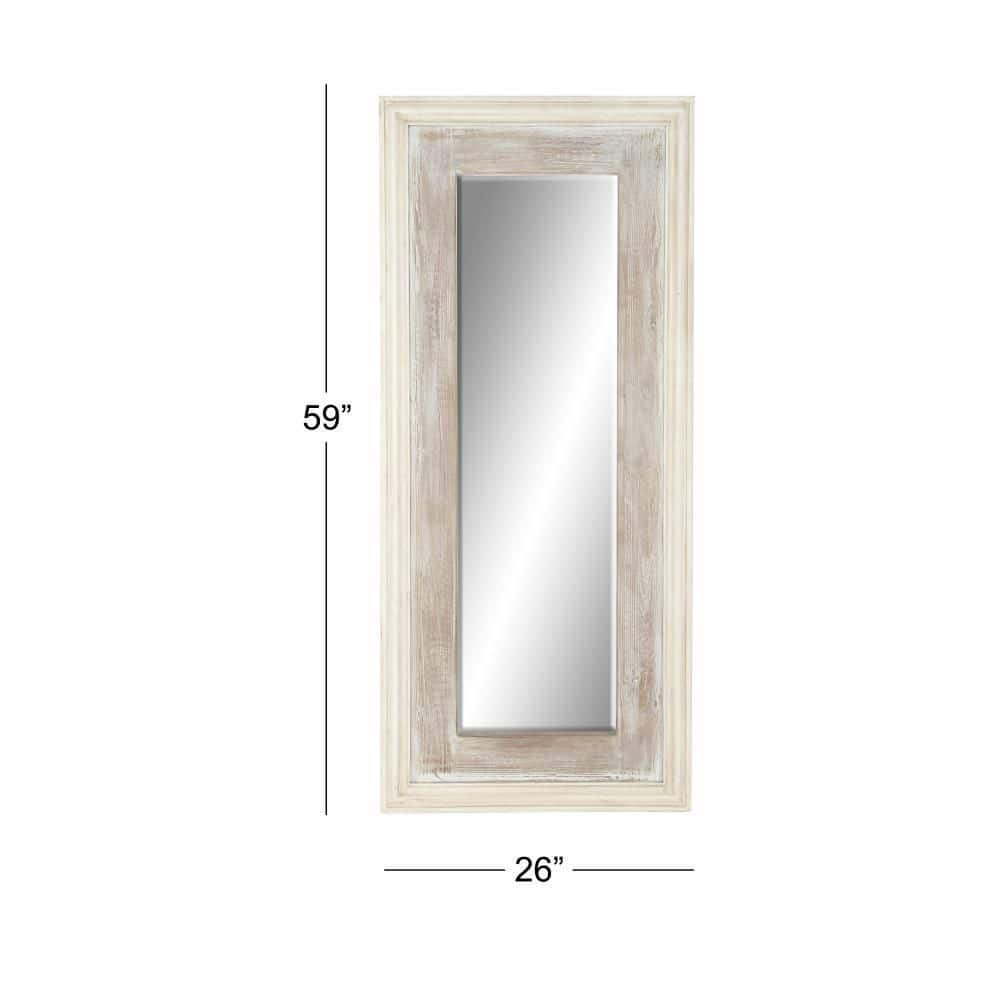 Farmhouse White Weathered Wood Full Length Wall Mirror
