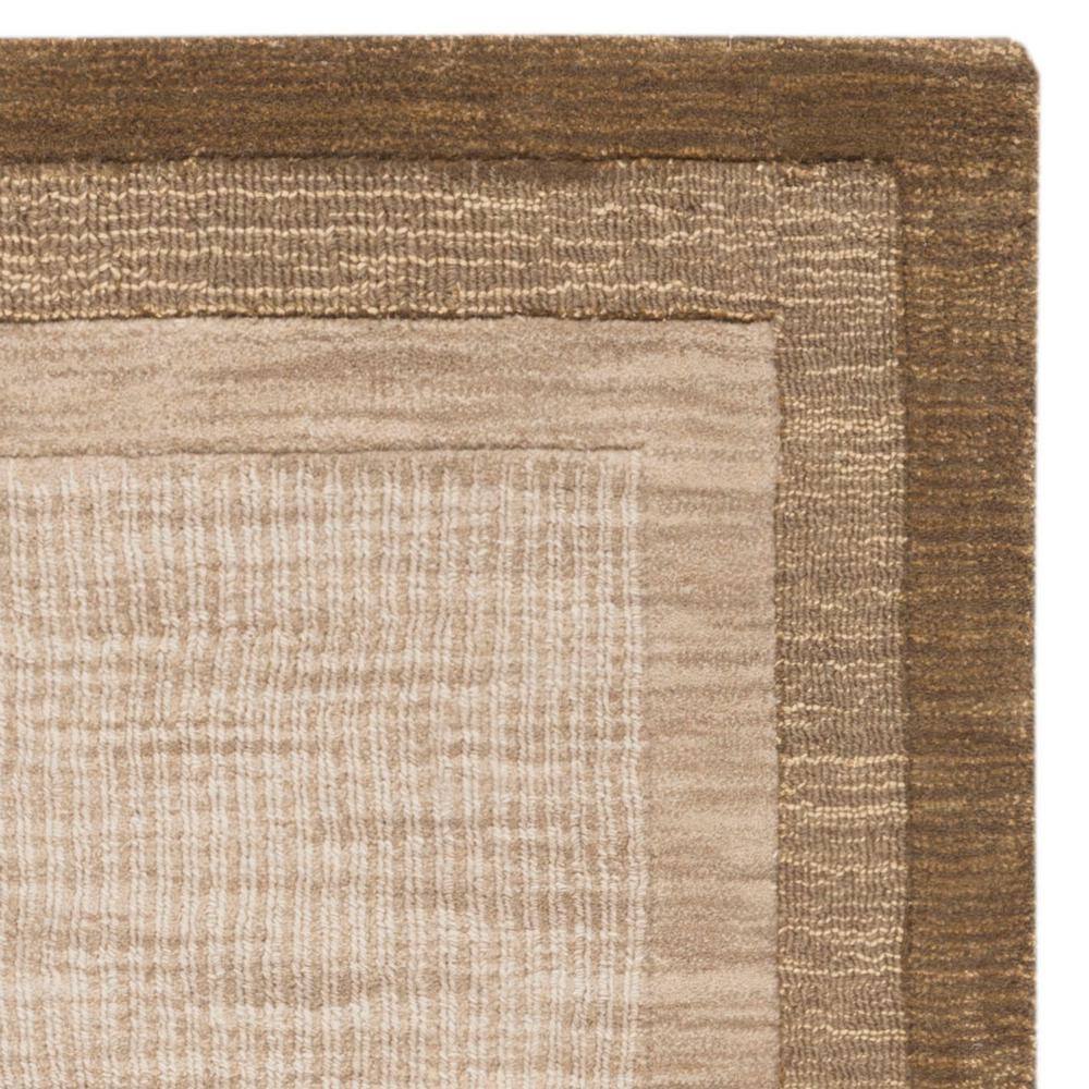 Beige and Brown Hand-Tufted Wool Area Rug