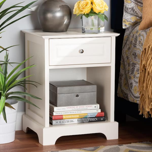 Baxton studio nightstand deals white